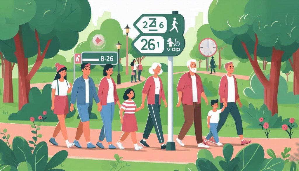 How many minutes should we walk according to age