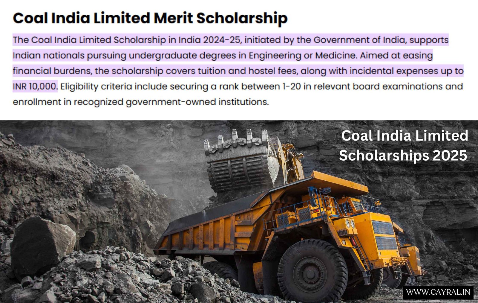 Coal India Limited Scholarships 2025 Apply