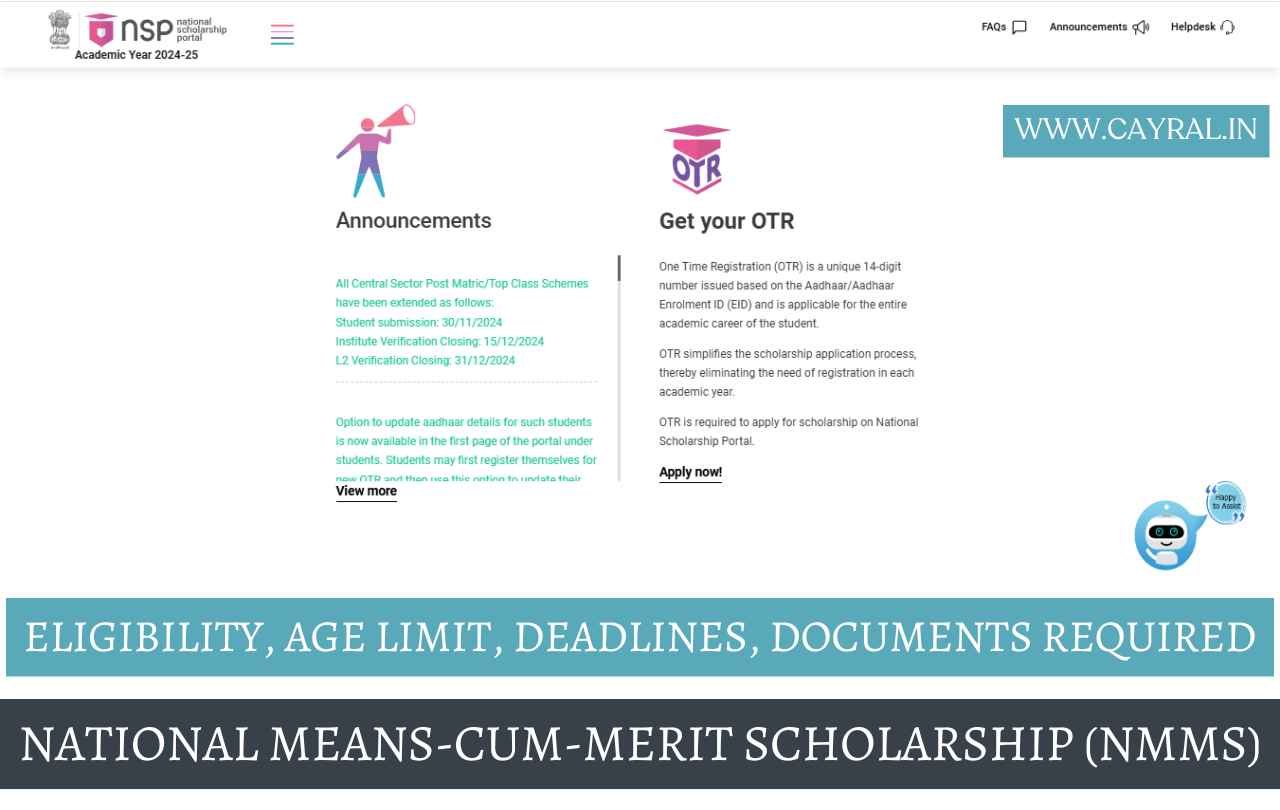 National Means-cum-Merit Scholarship (NMMS) Eligibility, Prize, Apply?