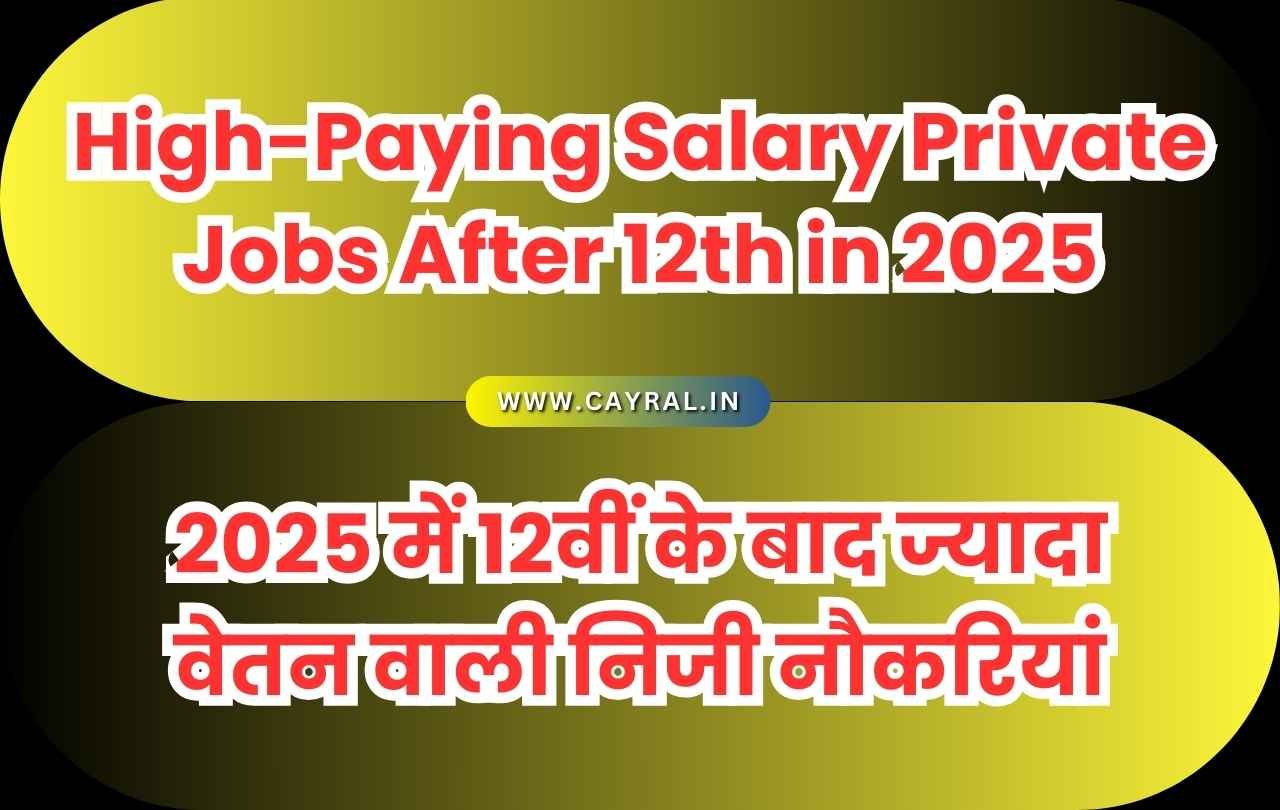High-Paying Salary Private Jobs After 12th in 2025